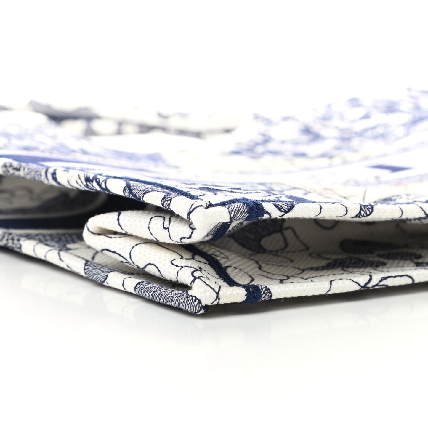 Canvas Embroidered Large Around The World Book Tote Blue