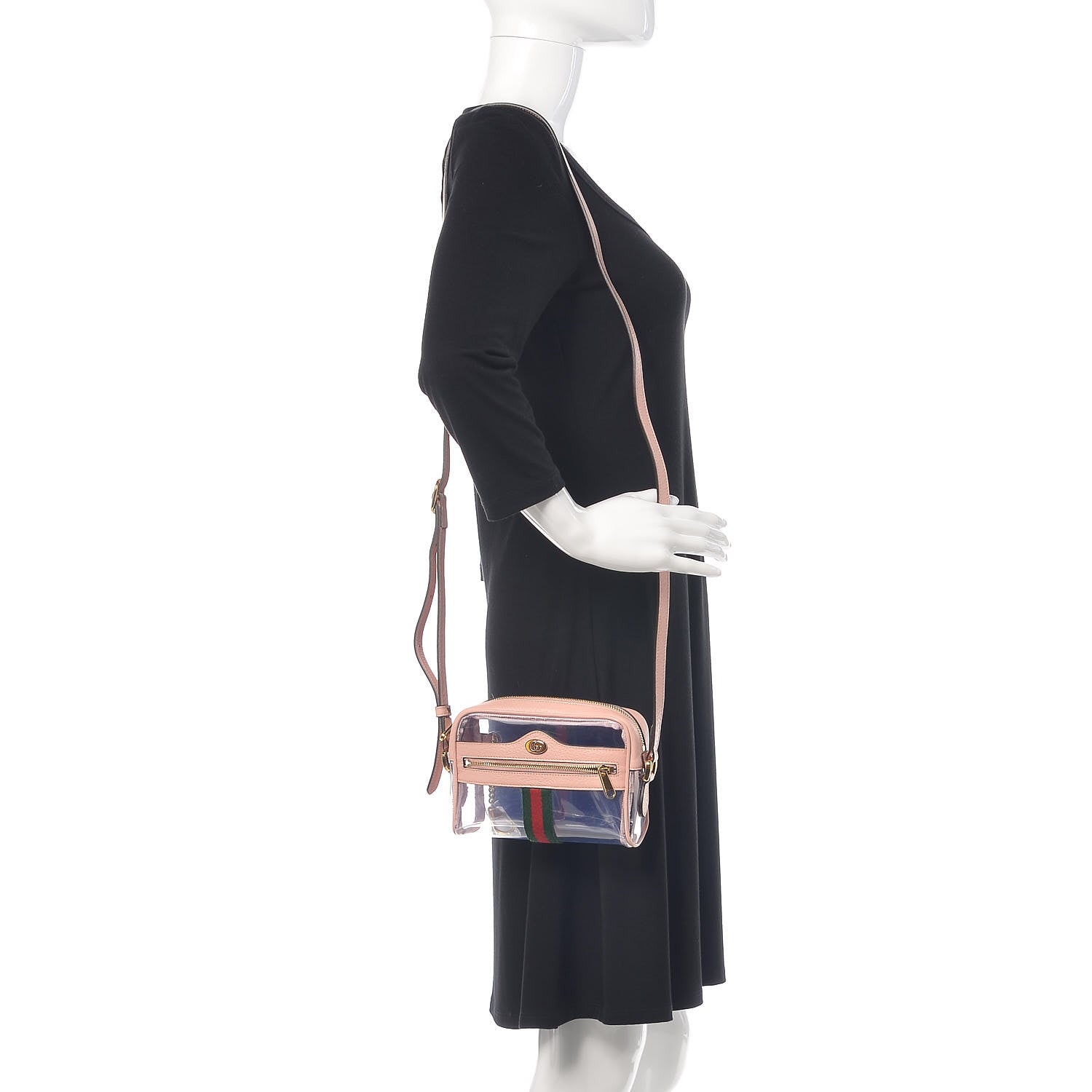 Gucci Vinyl Web Mini Ophidia Transparent Shoulder Bag Perfect Pink 2 of 10
