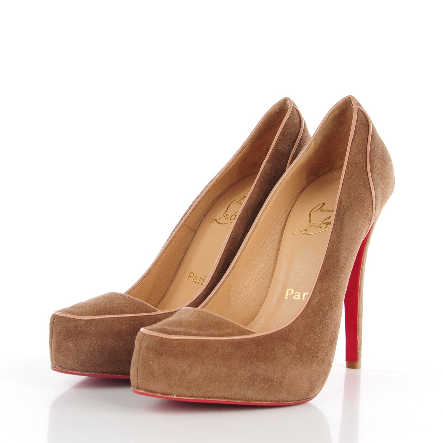Christian Louboutin Suede Pumps 38.5 Beige 3 of 7