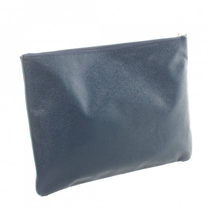 Chanel Caviar CC Flat Cosmetic Pouch Navy Blue 3 of 8