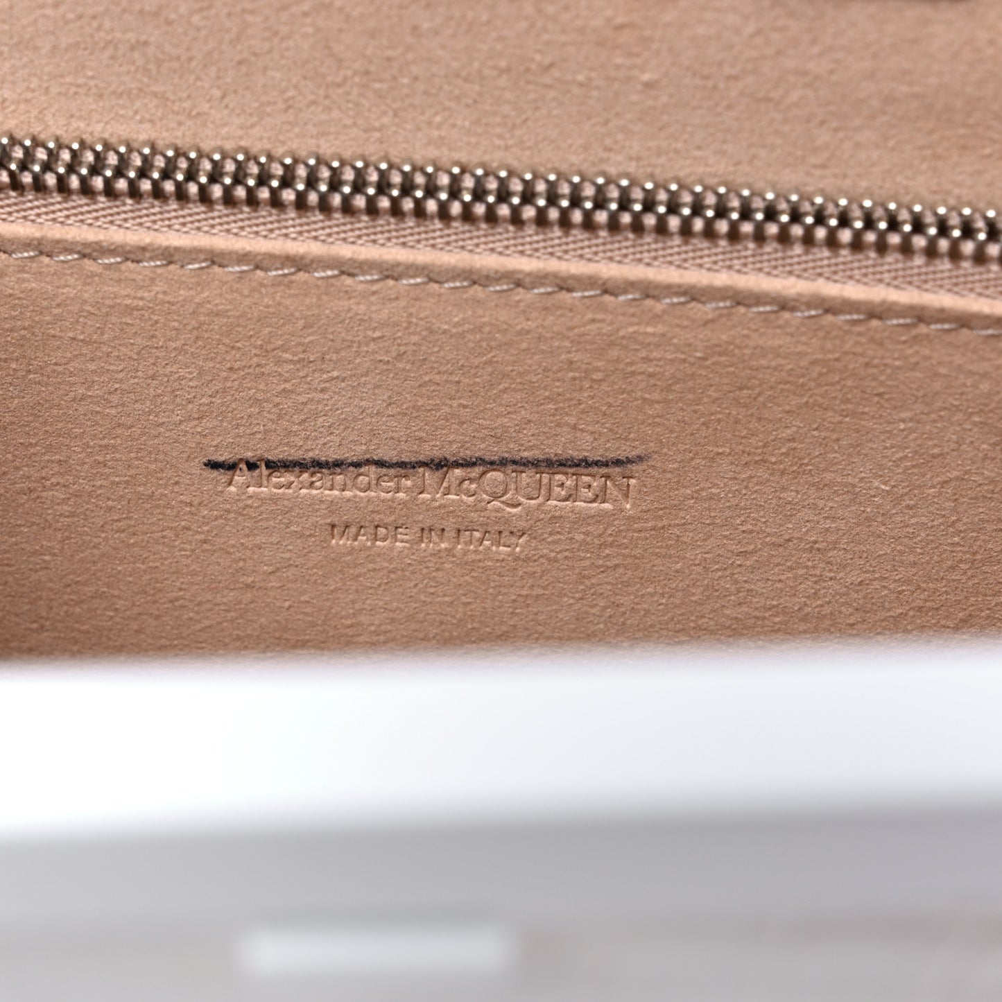 Calfskin Crocodile Embossed Knuckle Flat Clutch White