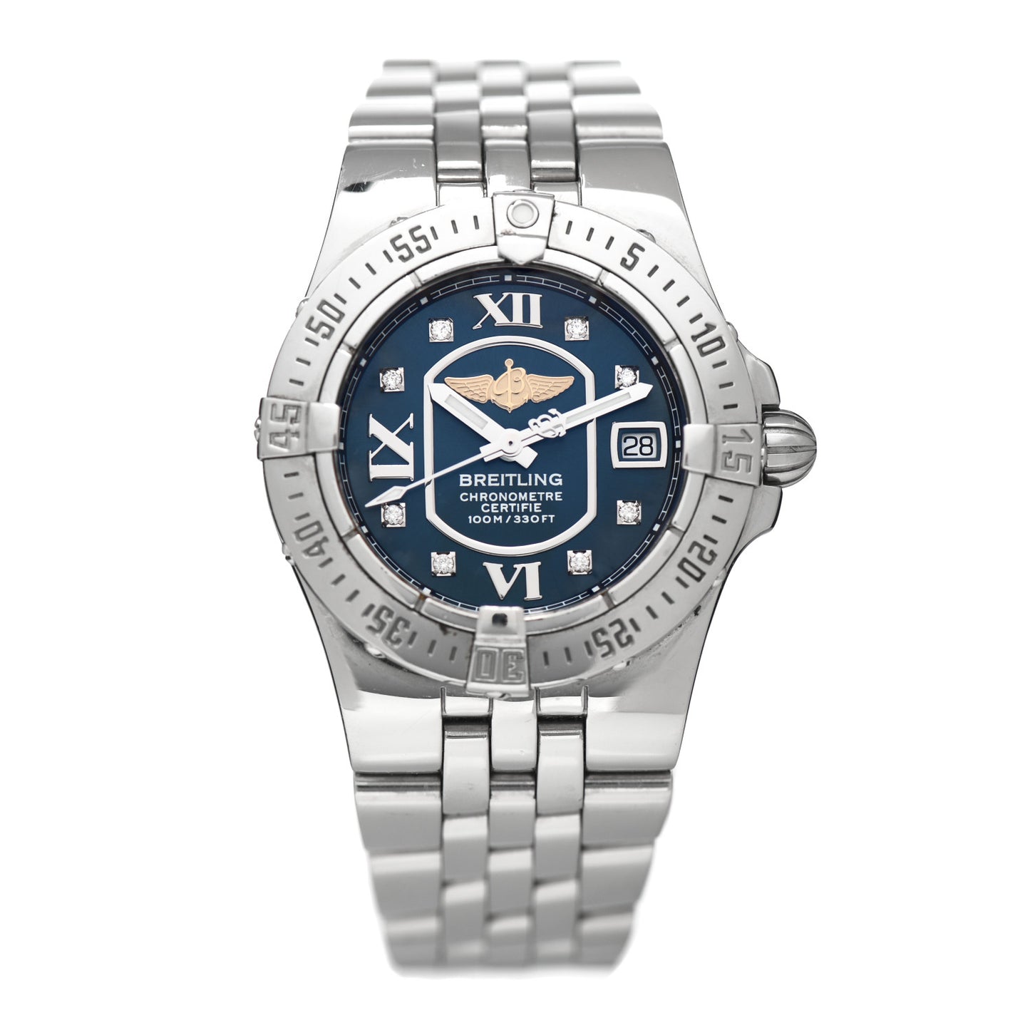 Stainless Steel Diamond 30mm Starliner Quartz Watch Blue A71340