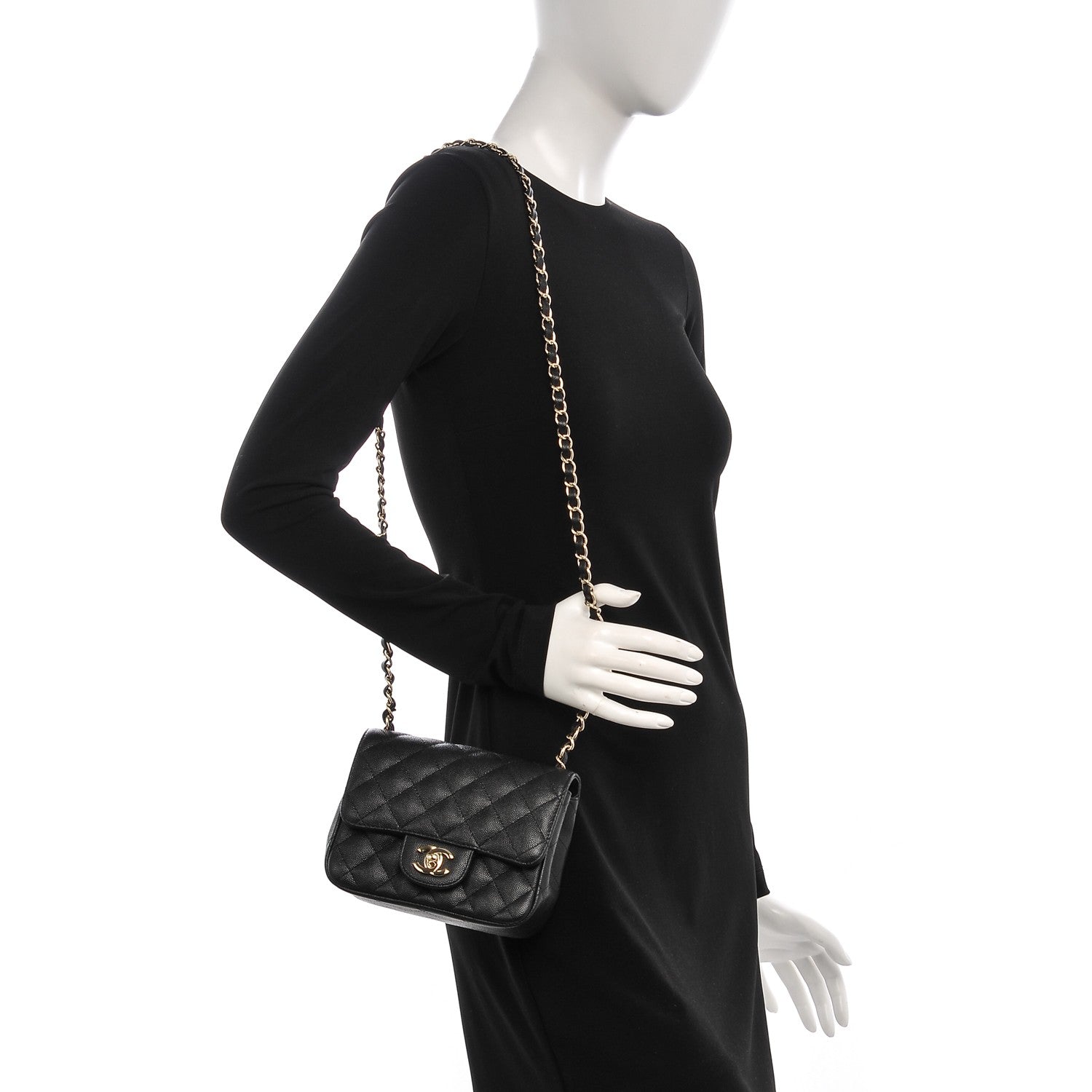 Chanel Caviar Quilted Mini Square Flap Black 2 of 7