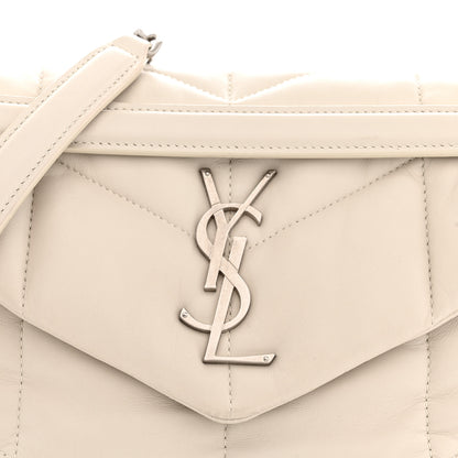 Saint Laurent Lambskin Quilted Small Loulou Puffer Monogram Chain Satchel Crema Soft 8 of 11