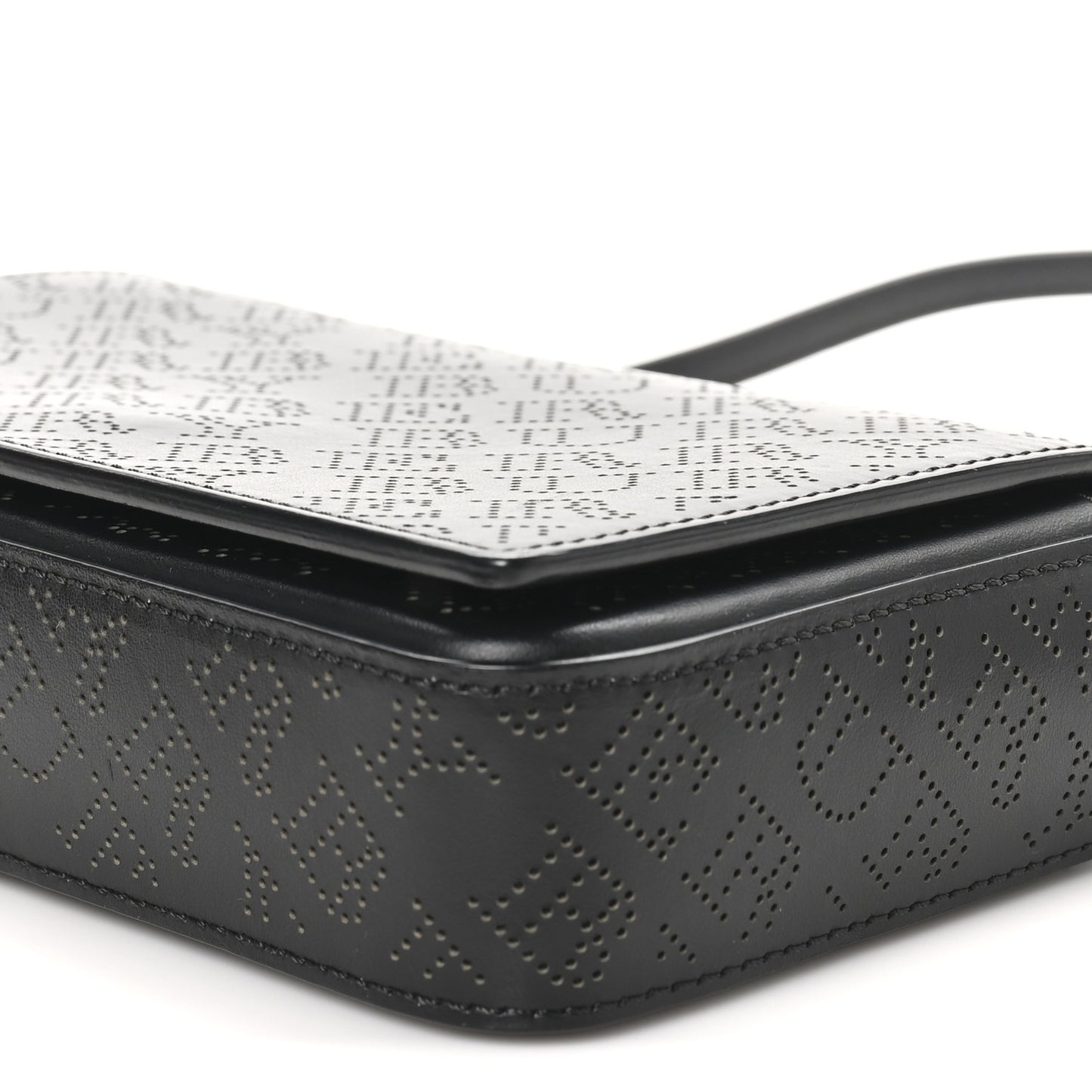 Calfskin Perforated Logo Hampshire Crossbody Black