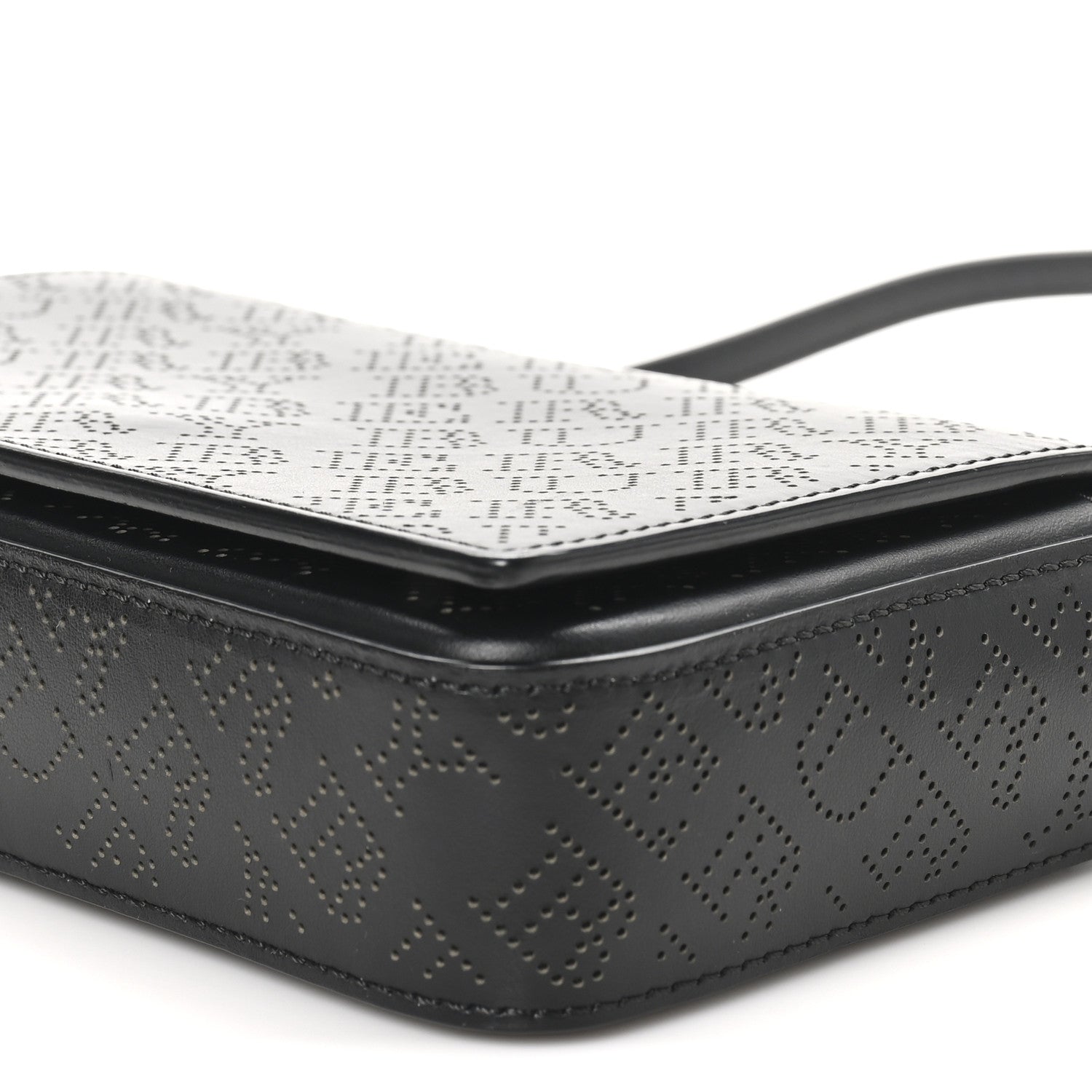 Burberry Calfskin Perforated Logo Hampshire Crossbody Black 9 of 9