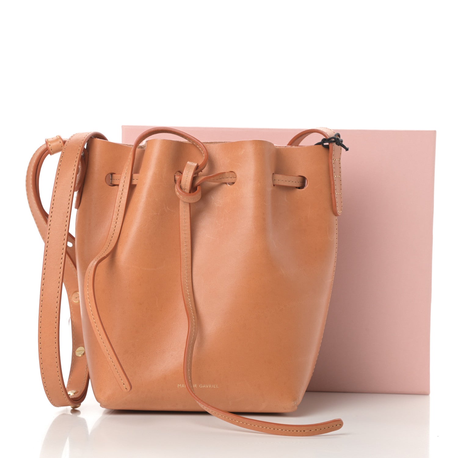 Mansur Gavriel Vegetable Tanned Calfskin Mini Mini Bucket Bag Cammello Sun 12 of 12