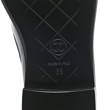 Chanel Lambskin Quilted CC Turnlock Loafers 38 Black 6 of 9