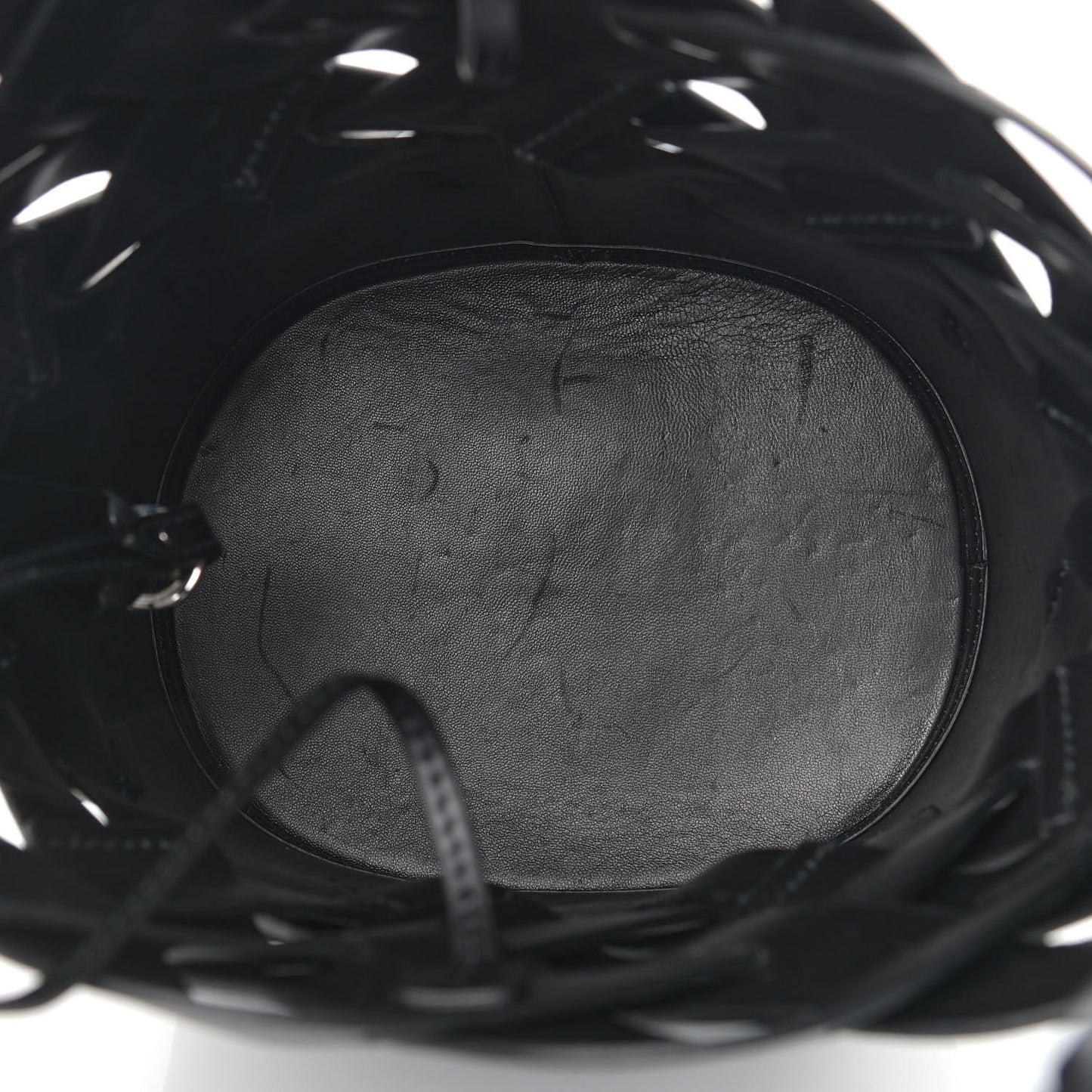 Vitello Intreccio Bucket Bag Black