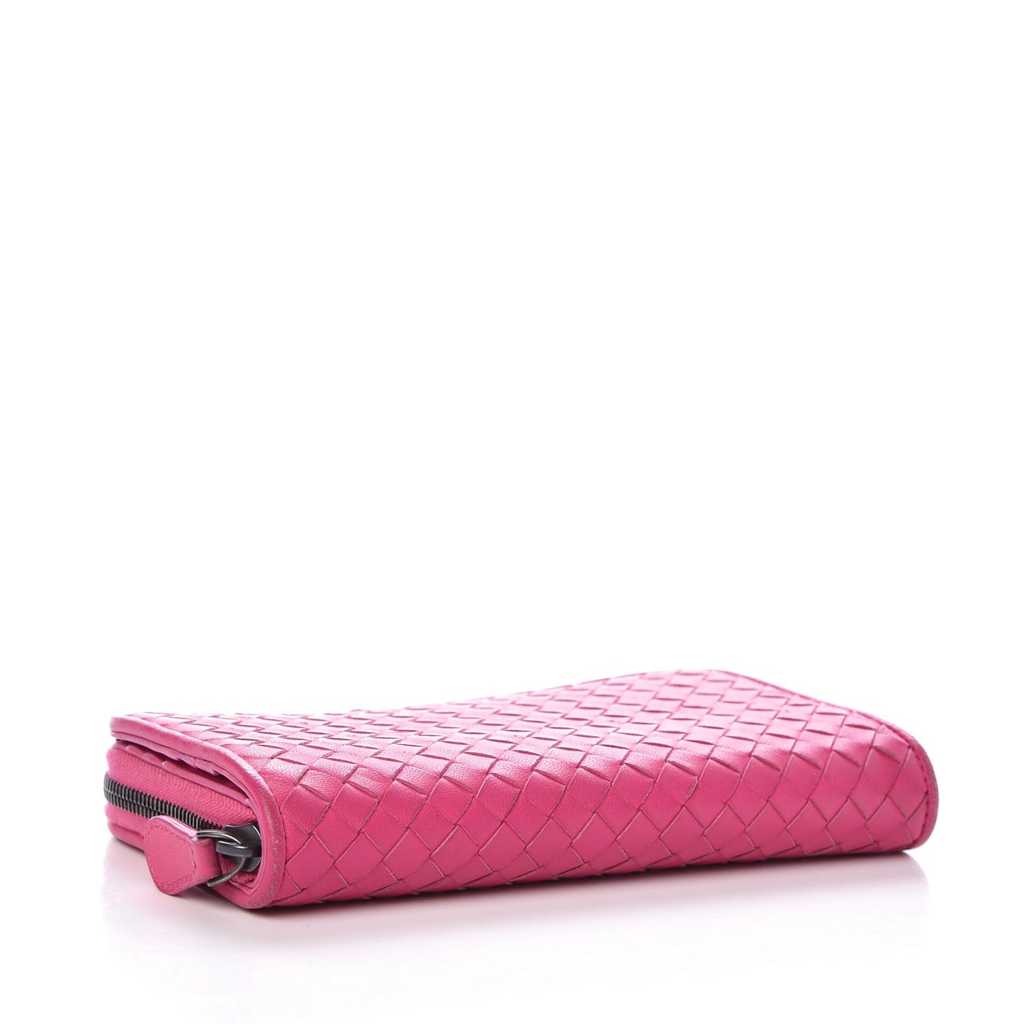 Nappa Intrecciato Zip Around Wallet Pink