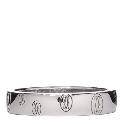 Cartier 18K White Gold 4mm Happy Birthday Band Ring 51 5.75 1 of 4