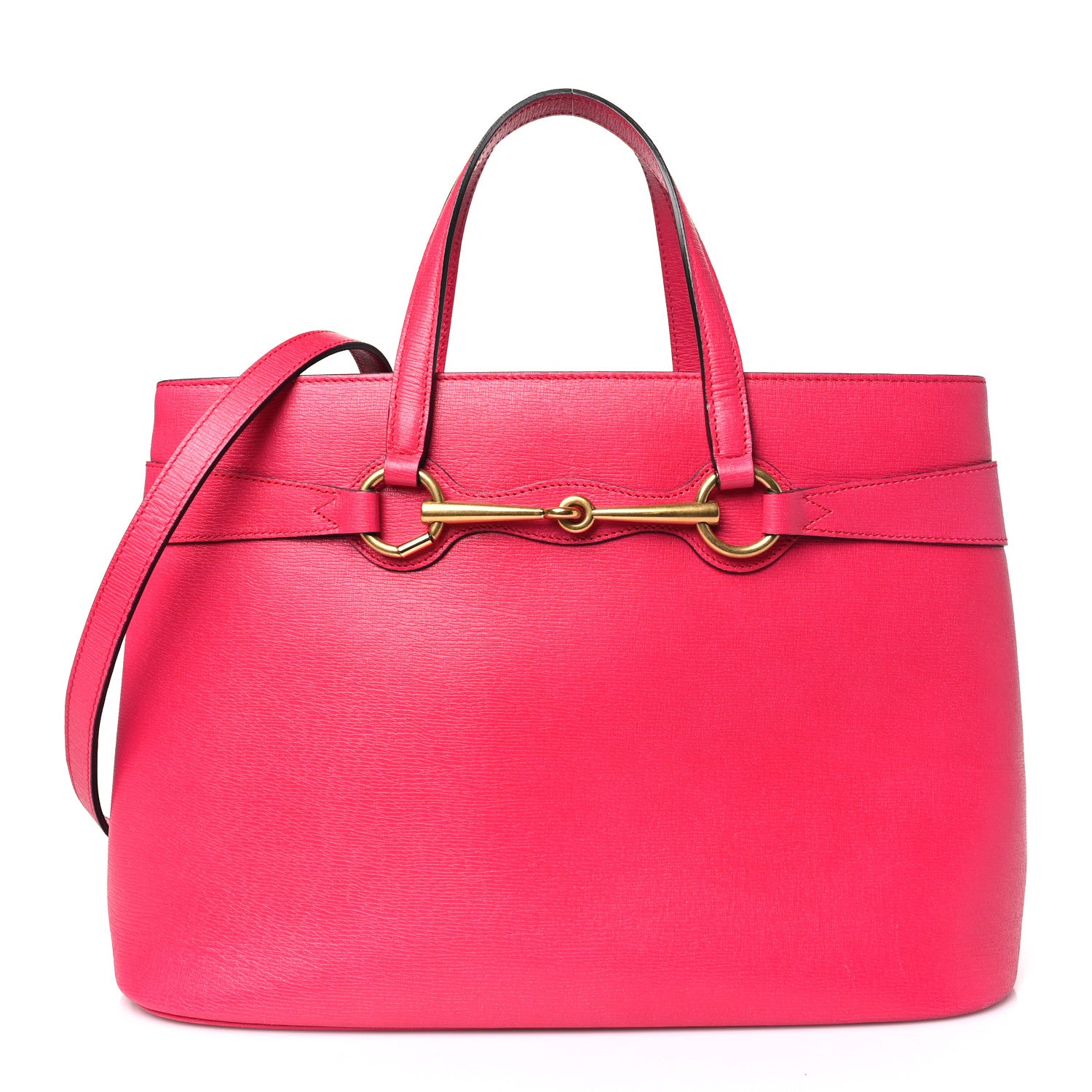 Gucci Textured Calfskin Medium Bright Bit Tote Shocking Pink 1 of 9