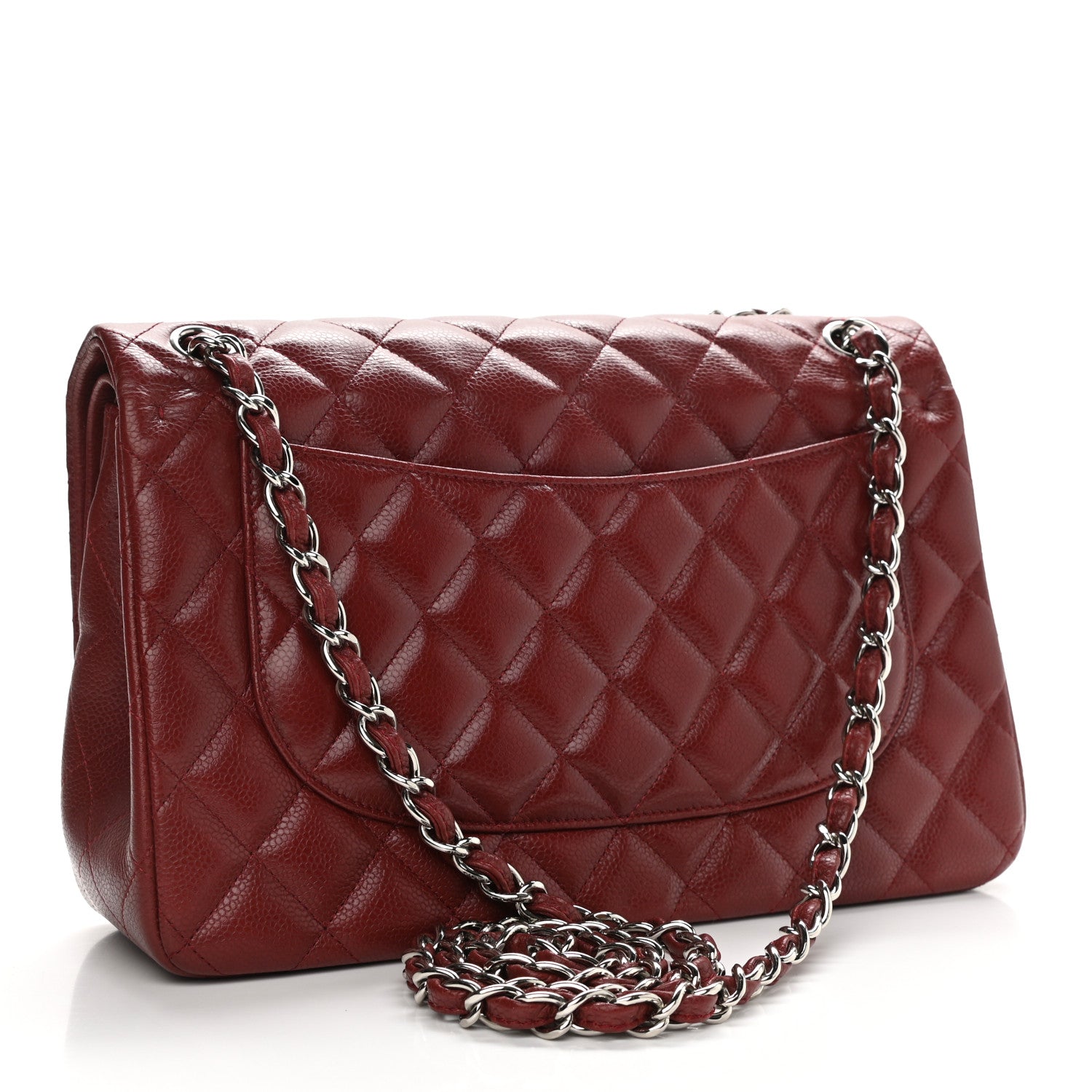 Chanel Caviar Quilted Jumbo Double Flap Burgundy 3 of 11