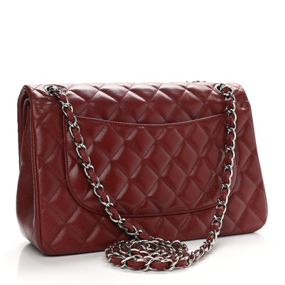 Chanel Caviar Quilted Jumbo Double Flap Burgundy 3 of 11