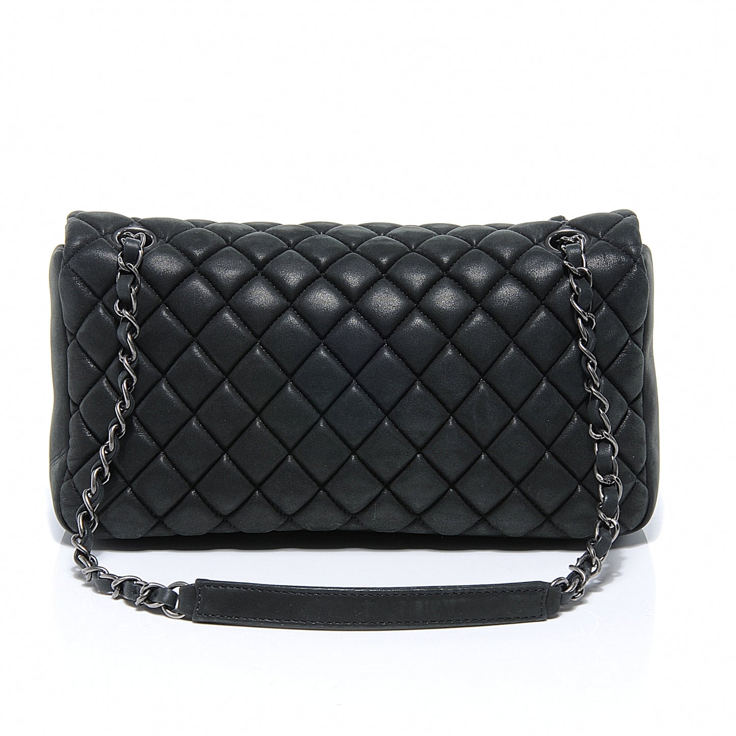 Iridescent Calfskin Small New Bubble Flap Anthracite