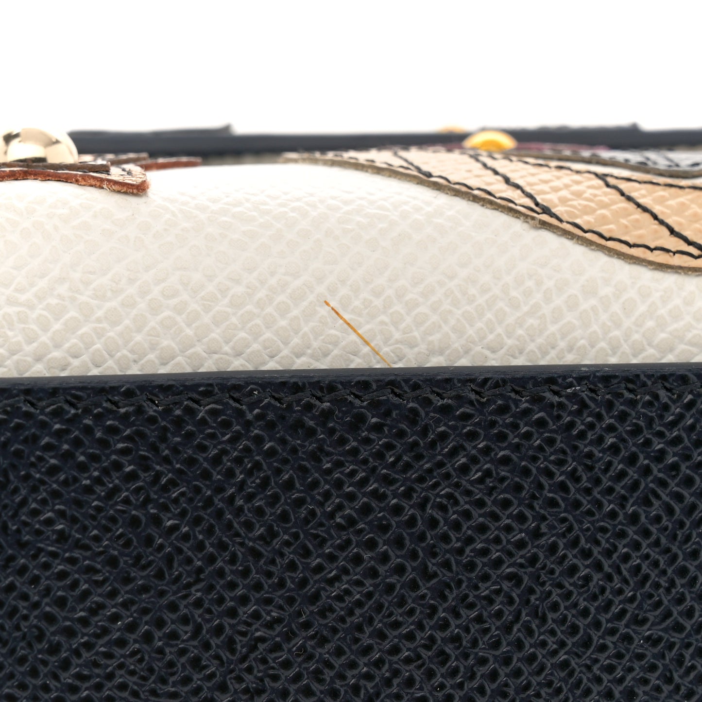 DOLCE GABBANA Dauphine Small Miss Sicily Anchor Satchel White Blue