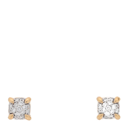 David Yurman 18K Yellow Gold Diamond 11mm Chatelaine Pave Stud Earrings 1 of 4