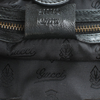 Gucci Leather Suede Fringe Large Babouska Tote Black 8 of 8