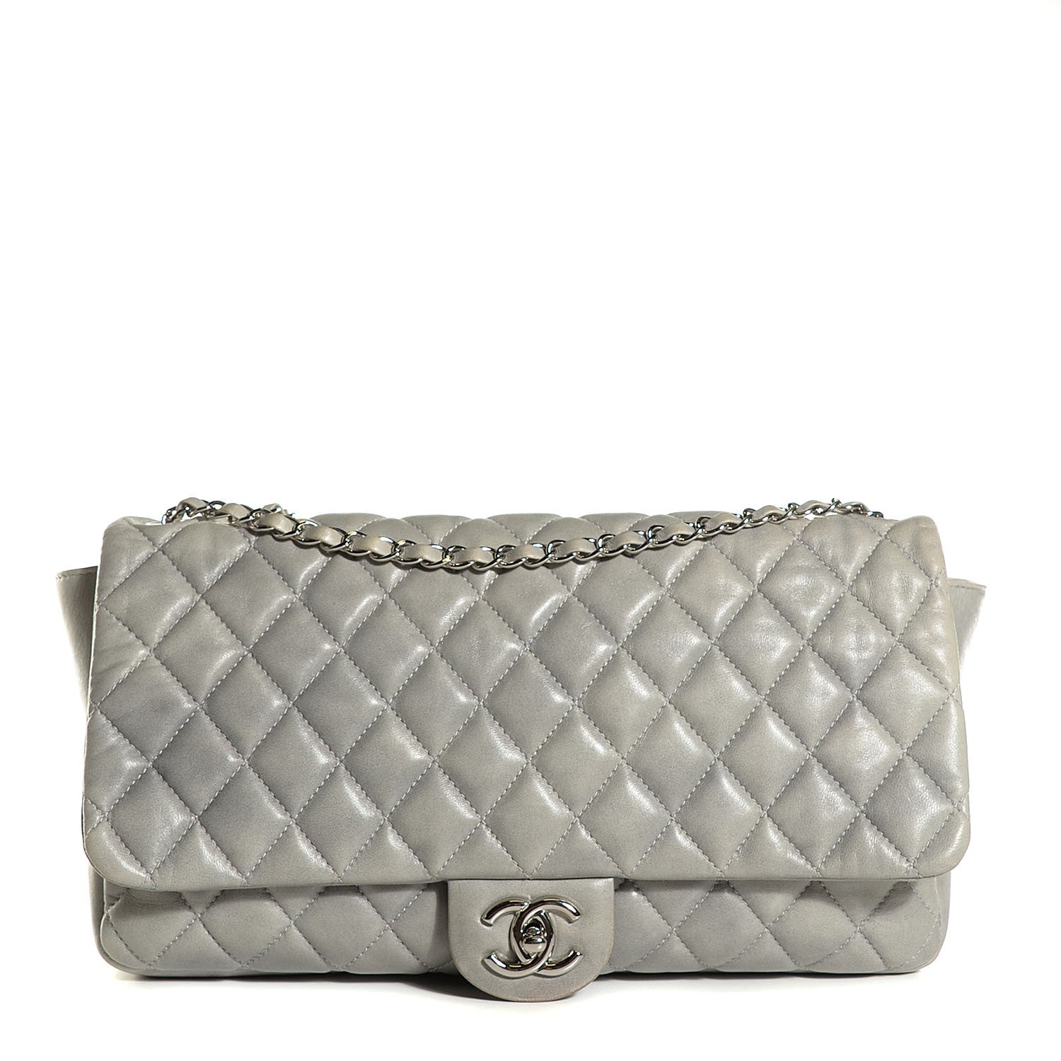 Chanel Lambskin Quilted Maxi Single Flap Light Blue 1 of 8