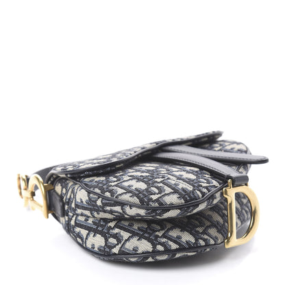 Christian Dior Oblique Mini Saddle Bag Blue 3 of 7