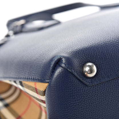 Burberry Derby Calfskin Vintage Check Medium Banner Tote Regency Blue 8 of 11