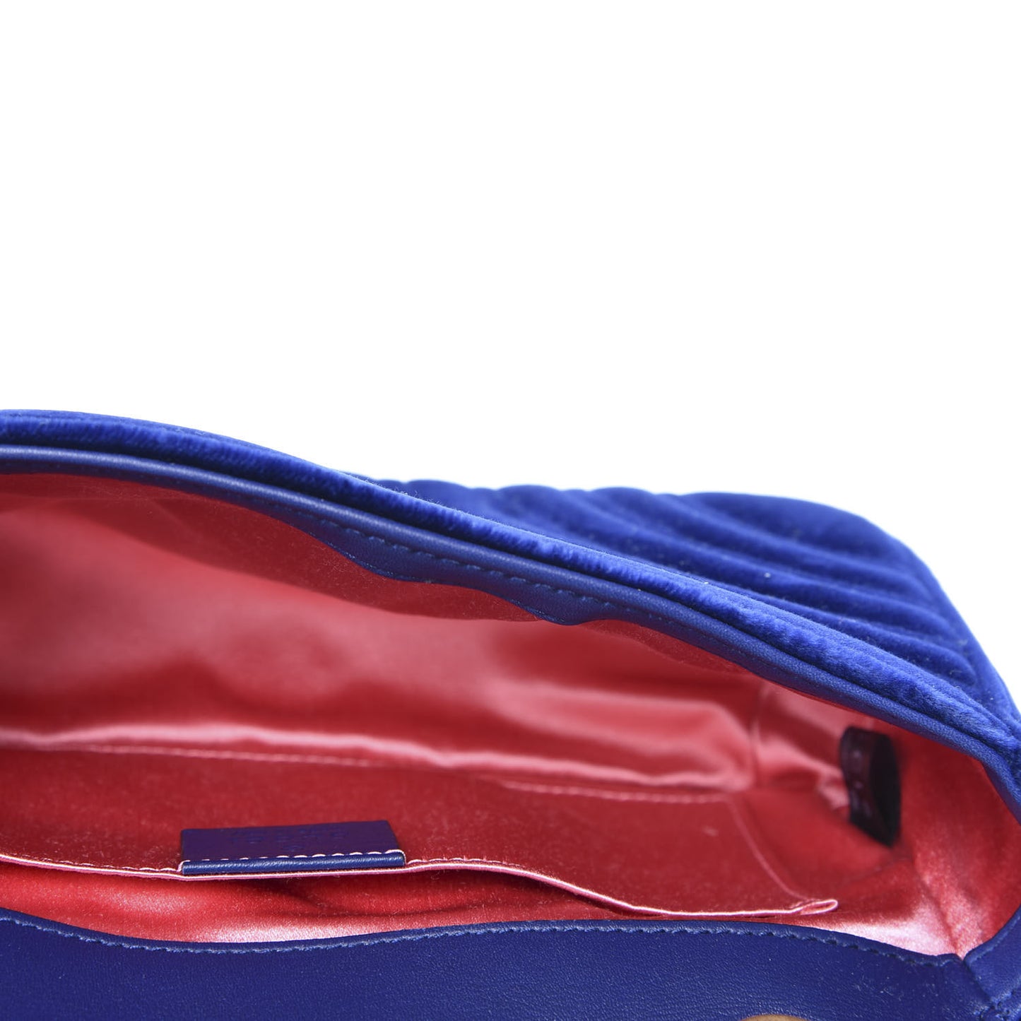 Velvet Matelasse Mini GG Marmont Shoulder Bag Cobalt Blue