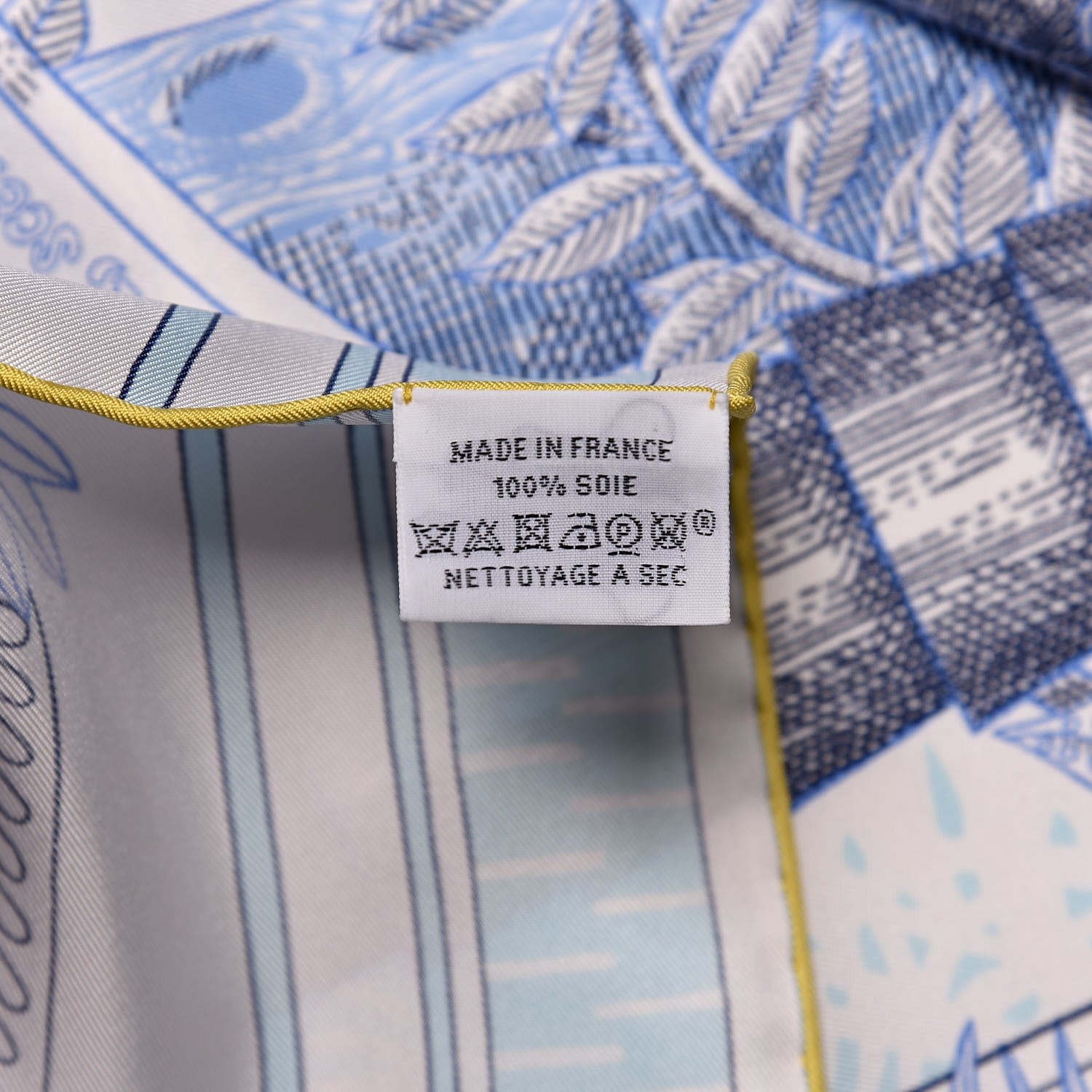 Hermes Silk Acte III Scene I La Clairiere Scarf 90 White Blue Jean Ciel 3 of 6