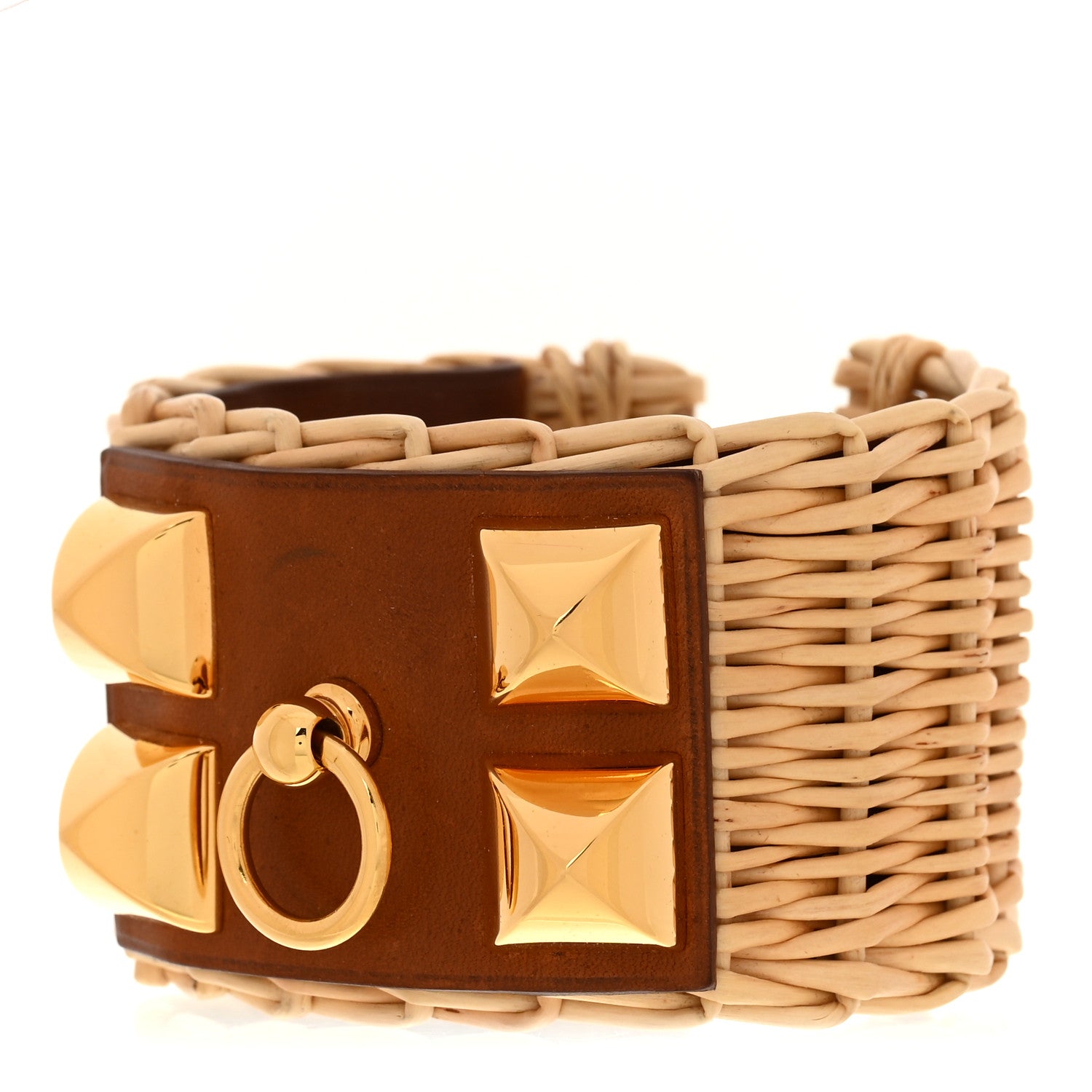 Hermes Barenia Osier Collier De Chien CDC Picnic Bracelet T3 Fauve 1 of 7