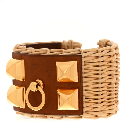 Hermes Barenia Osier Collier De Chien CDC Picnic Bracelet T3 Fauve 1 of 7