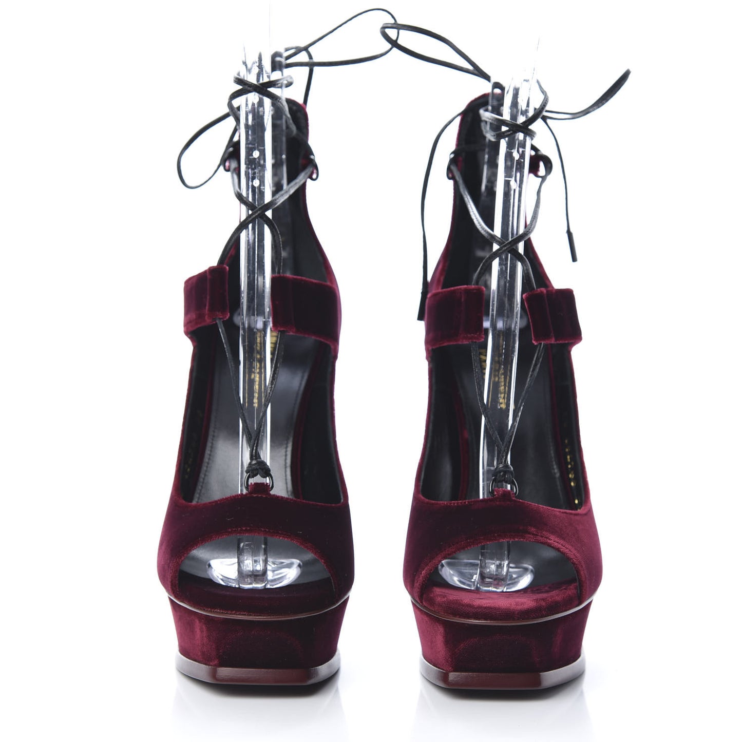 Velluto Master Lace Up Tribute 105 Platform Sandals 38 Burgundy