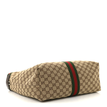 Gucci GG Monogram Web Large Giglio Tote Beige Brown 5 of 11