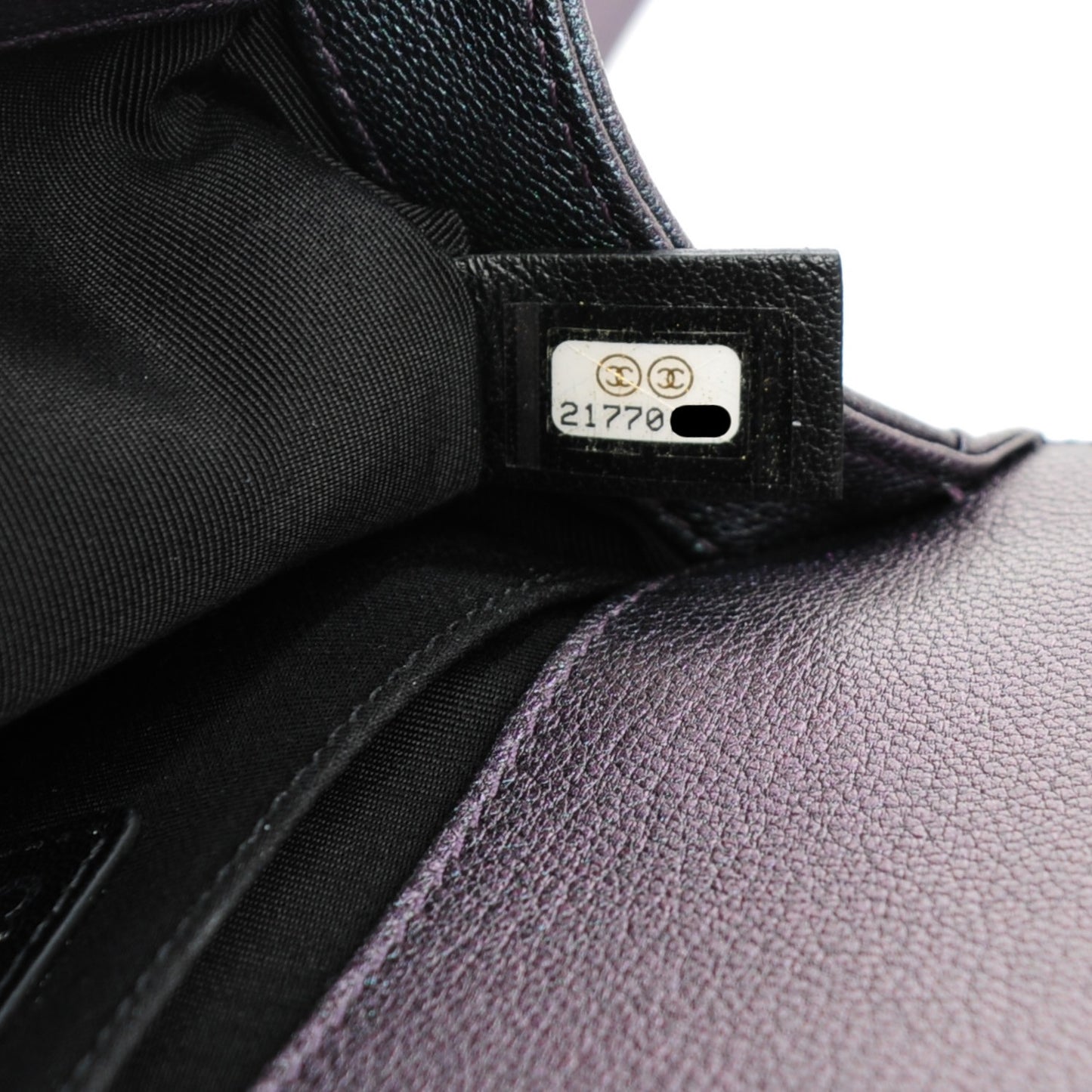 Iridescent Goatskin Quilted Small Boy Flap Purple