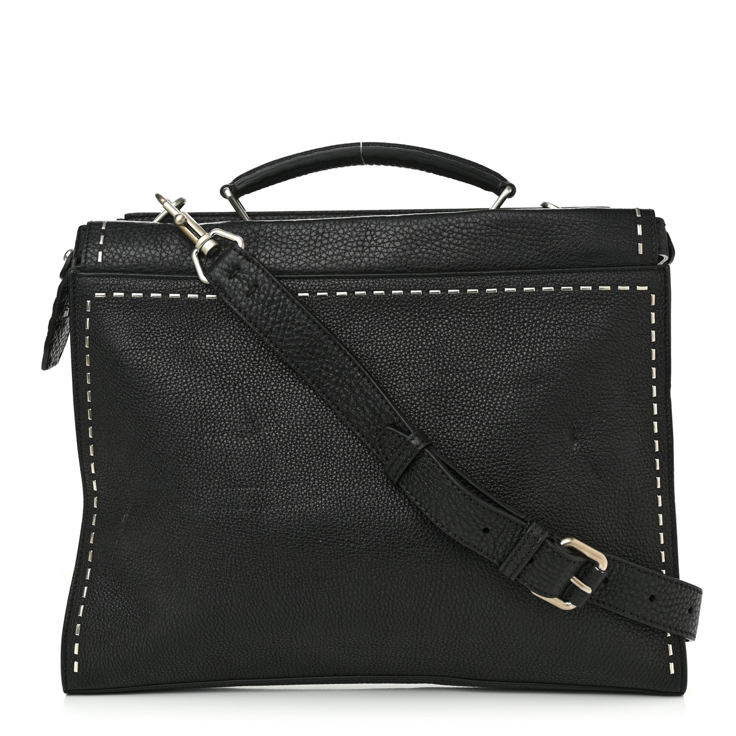 Cuoio Romano Selleria Studded Large Peekaboo Iconic Fit Satchel Black