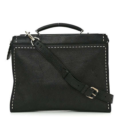 Fendi Cuoio Romano Selleria Studded Large Peekaboo Iconic Fit Satchel Black 1 of 13