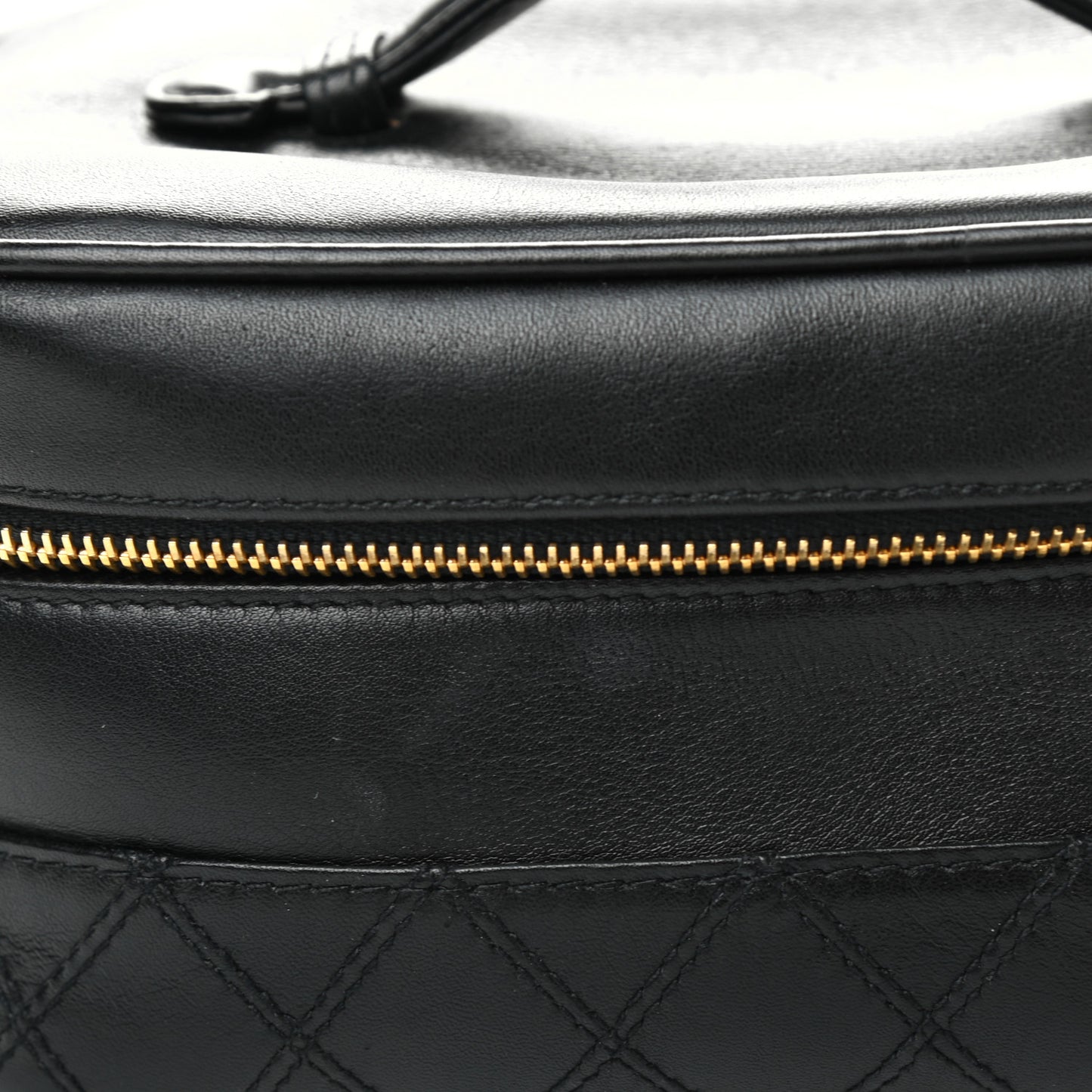Lambskin Vanity Cosmetic Case Black