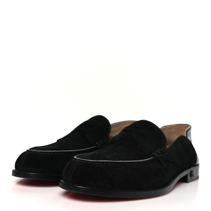 Christian Louboutin Crosta Alligator Embossed Mens Penny No Back Flat 42.5 Black 3 of 8