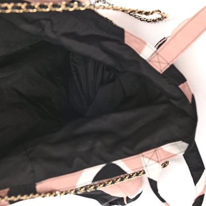 Chanel Jersey Fabric Quilted Foldable Tote With Chain Black Multicolor 8 of 18
