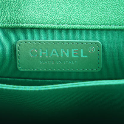 Chanel Caviar Quilted North South Boy Flap Green 6 of 10