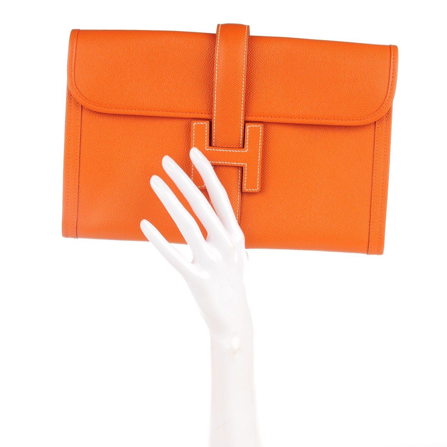 Hermes Epsom Jige PM Clutch Orange 2 of 8