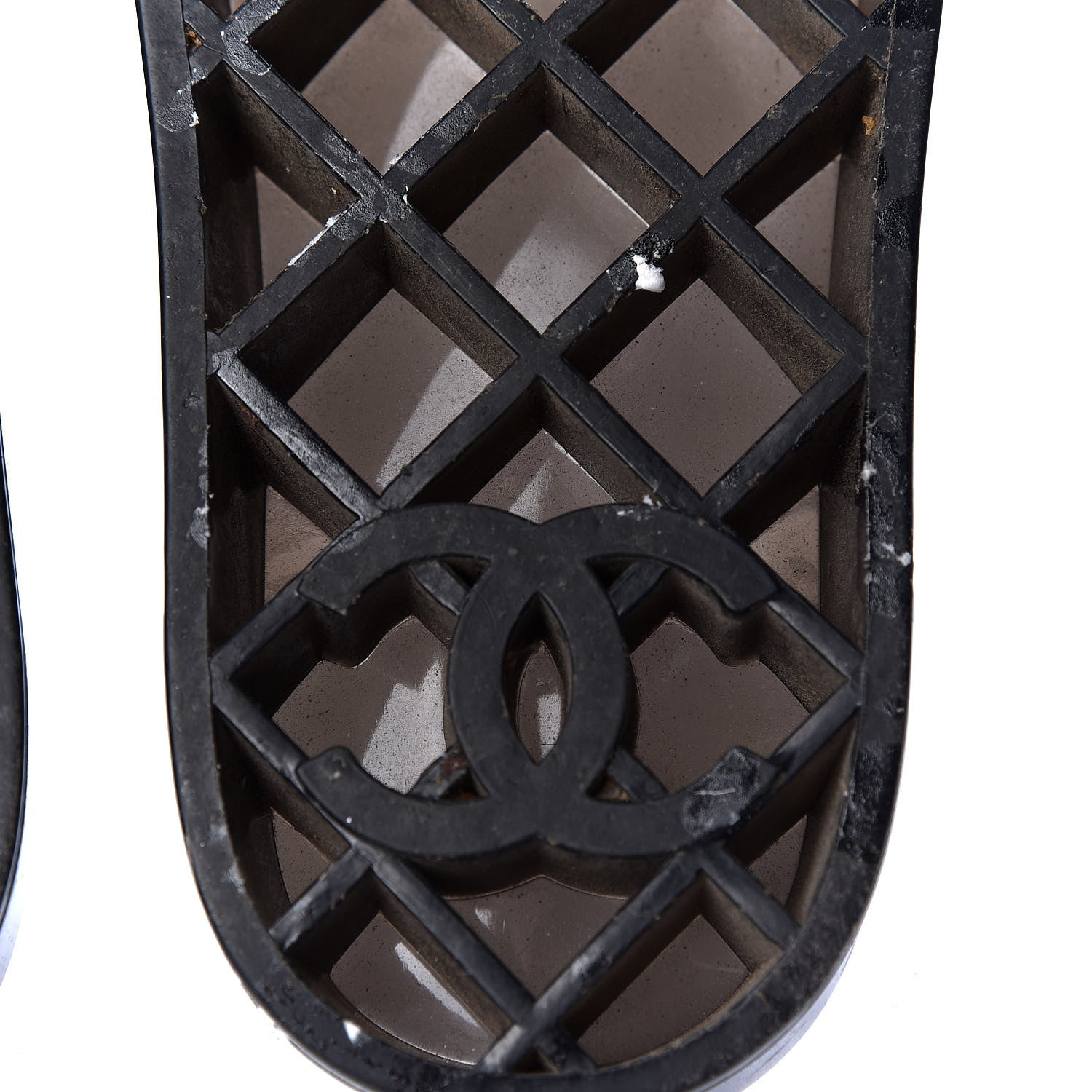 Chanel PVC Transparent CC Flat Slide Sandals 40 Black 8 of 8