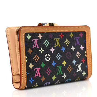 Louis Vuitton Monogram Multicolor French Purse Wallet Black 3 of 8