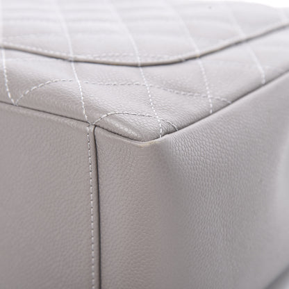 Chanel Caviar Quilted Grand Shopping Tote GST Light Grey 10 of 11