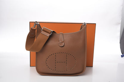 Hermes Taurillon Clemence Evelyne III PM Gold 10 of 10