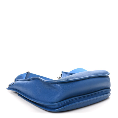 Hermes Taurillon Clemence Evelyne III GM Bleu France 4 of 11