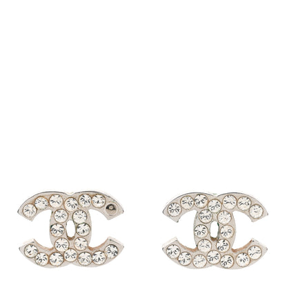 Chanel Crystal CC Earrings Silver 1 of 9