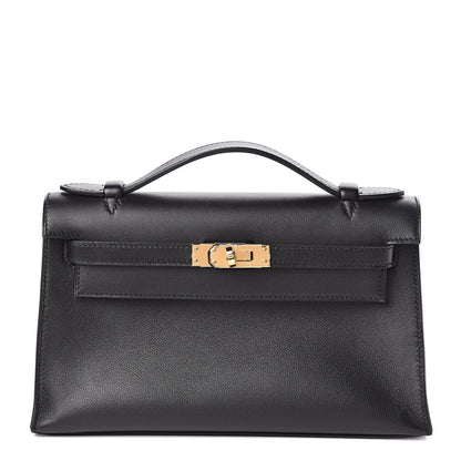 Hermes Swift Kelly Pochette Clutch Black 1 of 24