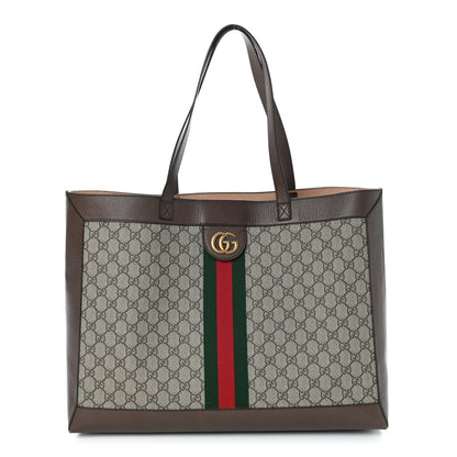 Gucci GG Supreme Monogram Web Ophidia Tote Brown 3 of 10