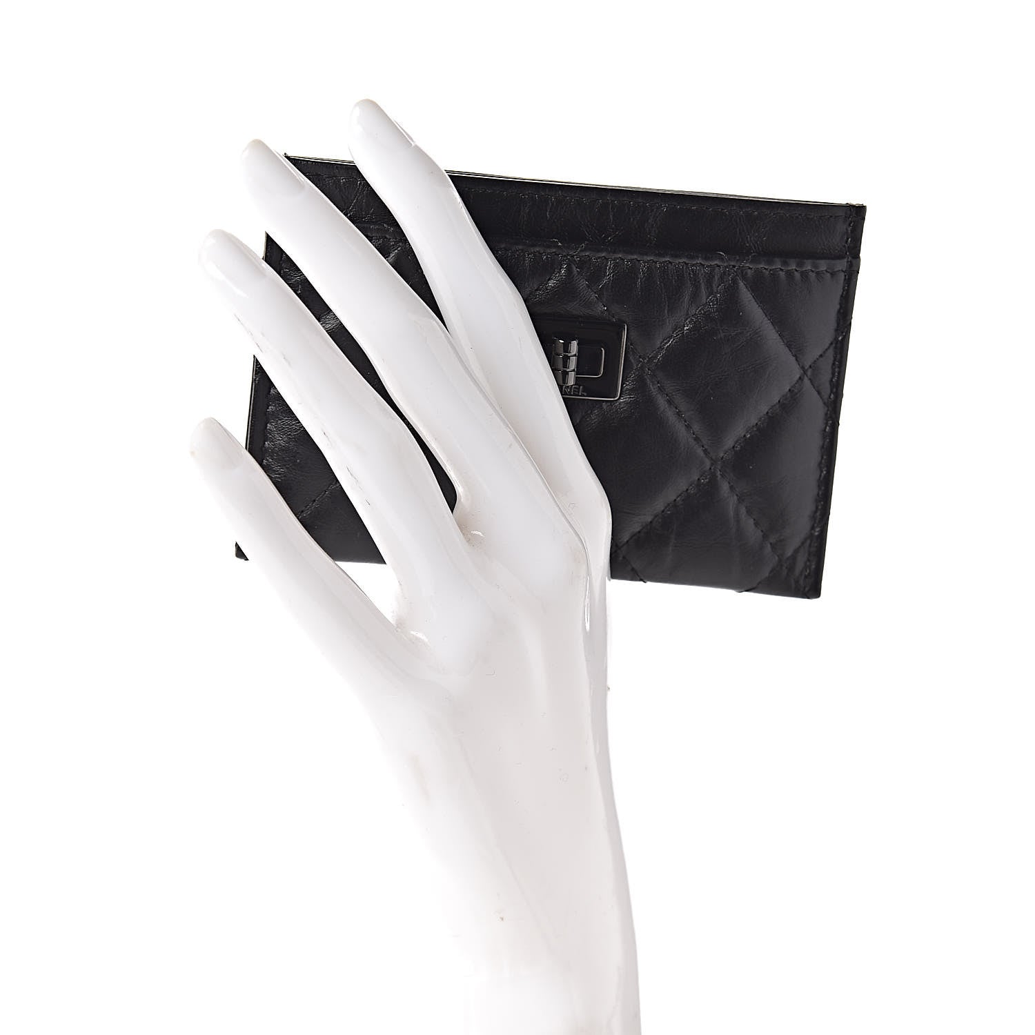 Chanel Aged Calfskin Quilted Reissue Card Holder So Black 2 of 9