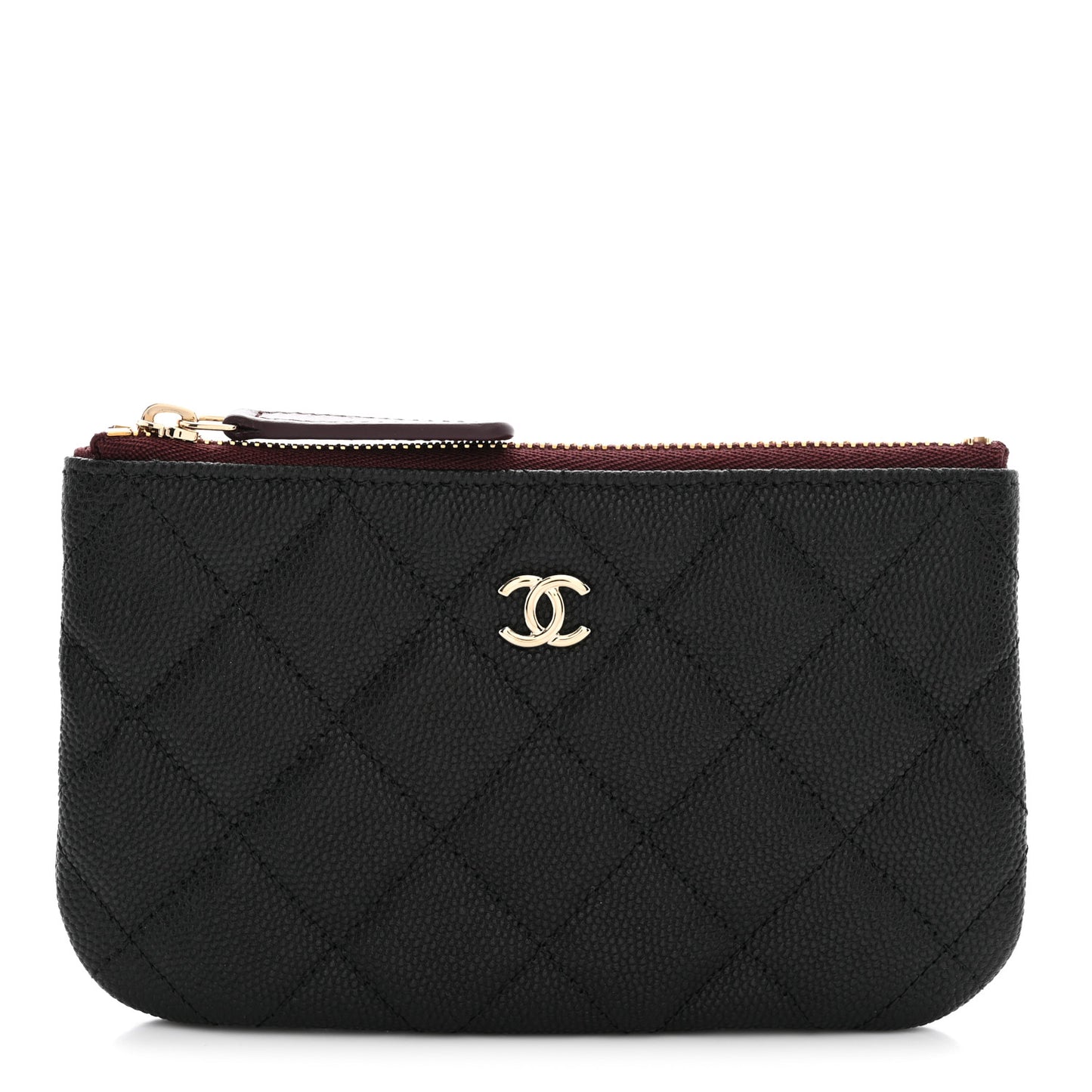 Caviar Quilted Small Cosmetic Case Black