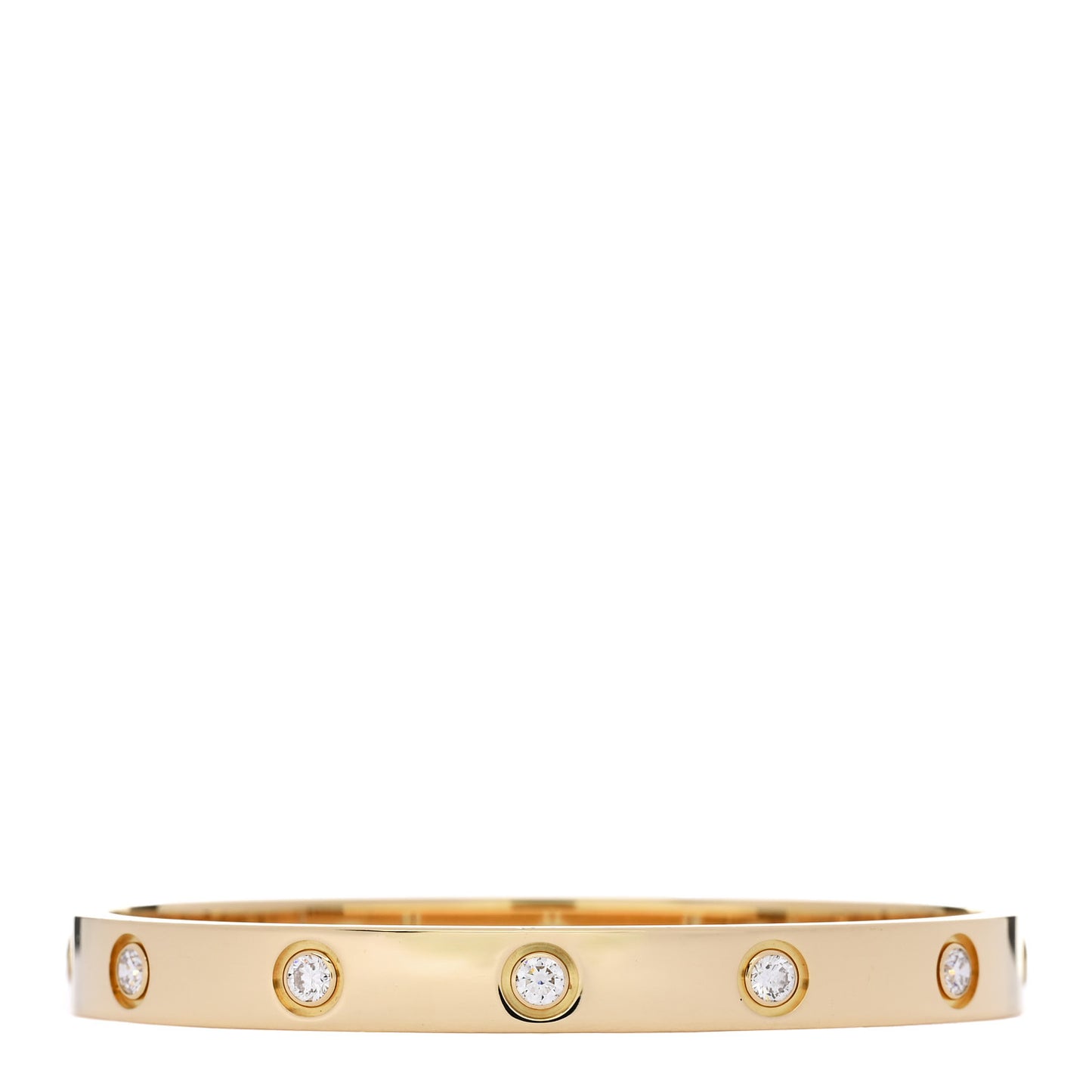 18K Yellow Gold 10 Diamond LOVE Bracelet 16